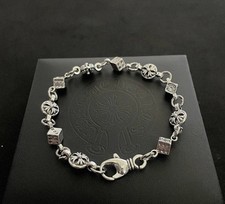 Usado, Dados/bola transversal estilo Ch prata punk | Pulseira cromada comprar usado  Enviando para Brazil