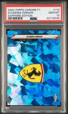 Logotipo da equipe Scuderia Ferrari 2020 Topps Chrome Sapphire F1 Formula 1 PSA 10 #113 comprar usado  Enviando para Brazil