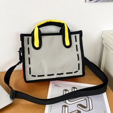 Bolsa de ombro feminina bolsas 2D bolsa de mão quadrinhos moda casual bolsas carteiro (cinza) comprar usado  Enviando para Brazil