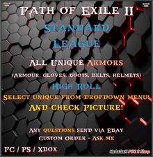 ✨Path of Exile 2✨Todas as armaduras exclusivas✨Standard League✨High Roll✨Não sazonal✨POE2✨ comprar usado  Enviando para Brazil