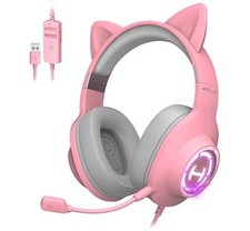 Fone de Ouvido para Jogos Edifier HECATE G2 II Orelha de Gato Rosa USB com Fio comprar usado  Enviando para Brazil