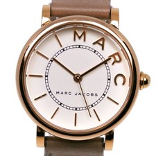Relógios Marc Jacobs Roxy MJ1538 mostrador branco aço inoxidável/couro em relevo... comprar usado  Enviando para Brazil