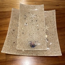 RARO Conjunto de 2 Placas de Acrílico com Concha Marinha e Estrela do Mar, Artesão Praiano, usado comprar usado  Enviando para Brazil