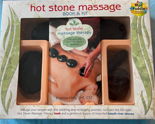Kit de masaje con piedras calientes libro de terapia y piedras de río basalto caja abierta oferta usada segunda mano  Embacar hacia Mexico