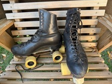 Antigo Riedell Red Wing Black Patins Masculinos 10 1/2 Crypto Flatrack Wheels EUA comprar usado  Enviando para Brazil