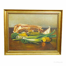 Usado, Ainda Vida Com Carne E Legumes, Pintura A Óleo Sobre Tela, Alemanha 1909 comprar usado  Enviando para Brazil
