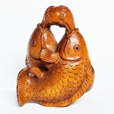 Estatueta Netsuke esculpida à mão Y8831 - 2" buxo esculpida: 2 peixes comprar usado Estatueta Netsuke esculpida à mão Y8831 - 2" buxo esculpida: 2 peixes comprar usado  Enviando para Brazil