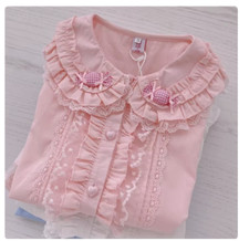 Blusa Japonesa Fofa Senhora Menina Babado Tops Botão Manga Longa Lolita Doce comprar usado  Enviando para Brazil