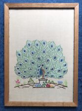 Vintage peacock crewel for sale  BURNHAM-ON-SEA