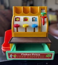 Brinquedo vintage da década de 1970 Fisher-Price caixa registradora - LIMPO E TOTALMENTE FUNCIONAL!   comprar usado  Enviando para Brazil