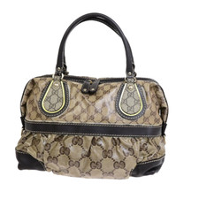 Bolsa de mão GUCCI GG padrão cristal revestimento lona couro marrom Itália 02FA236 comprar usado  Enviando para Brazil