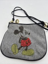 Bolsa tiracolo pequena Mickey Mouse parques da Disney cinza lantejoulas vermelhas alça removível comprar usado  Enviando para Brazil
