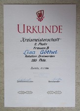 Urkunde deutscher kegelverband gebraucht kaufen  Deutschland