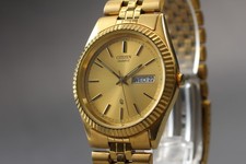 Usado, [Exc+5] Relógio masculino Citizen Crystron 6100-K09320 corte vidro ouro data dia quartzo comprar usado  Enviando para Brazil