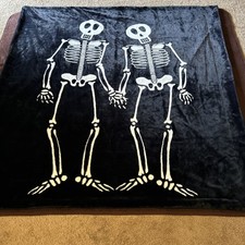 Usado, Cobertor casal esqueleto Rachel Zoe 87” X 87” preto e branco comprar usado  Enviando para Brazil