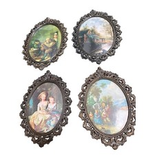 CONJUNTO 4 Molduras de latão oval vintage estilo barroco feitas na Itália ação comprar usado  Enviando para Brazil