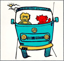 Usado, Adesivo Decalque Grateful Dead Vintage Original Urso de Pelúcia Vermelho VW Ônibus com Homem Dirigindo comprar usado  Enviando para Brazil