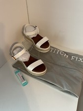 Stitch Fix MIA Faustina Rope Wrapped Platform Wedge Tamanho 8, Branco NOVO Slip On comprar usado  Enviando para Brazil
