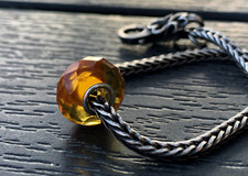 Pulseira de bordo âmbar em forma de faceta. Núcleo Ag925. Conta charme UE. Pulseira UE B, usado comprar usado  Enviando para Brazil
