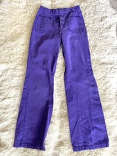 Calça Sears JR Bazaar Vintage Anos 70 26" Cintura Bota Perna Roxa Botão Frente EUA, usado comprar usado  Enviando para Brazil