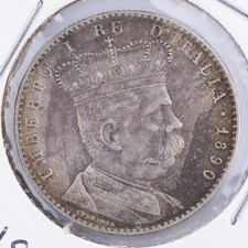 Moeda de prata Umberto 1890-R 2 liras eritreia italiana  comprar usado  Enviando para Brazil