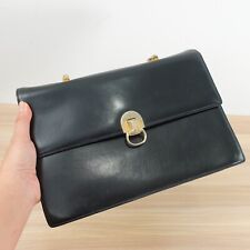 Bolsa CELINE VINTAGE Couro Preto Triunfo Envelope de Embreagem Noite Formal ITÁLIA comprar usado  Enviando para Brazil