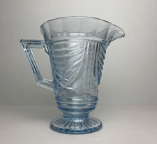 Jarro de água ou suco de vidro prensado Sowerby Art Deco em azul claro, década de 1930 comprar usado  Enviando para Brazil