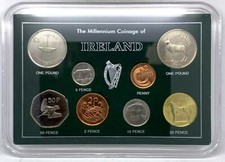 Używany, Ireland 2000 Millenium £1 Pound to 1 Penny Last Irish Decimal Coin Set  na sprzedaż  Wysyłka do Poland