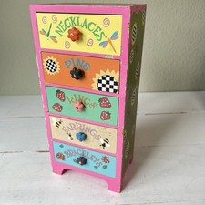 Cômoda miniatura vintage anos 2000 caixa de joias de madeira para meninas em estilo retrô, usado comprar usado  Enviando para Brazil