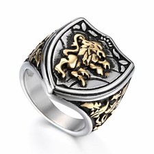 Usado, Anel gótico Lion Sheild aço inoxidável masculino feminino King Crown Band tamanho 7-13 comprar usado Usado, Anel gótico Lion Sheild aço inoxidável masculino feminino King Crown Band tamanho 7-13 comprar usado  Enviando para Brazil