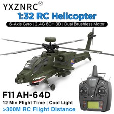 YXZNRC F11 AH-64D Apache RC Hubschrauber 6-Axis 3D 2.4G 6CH Brushless Flybarless comprar usado  Enviando para Brazil