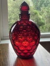 Antiga rolha decantadora de vidro boticário Wheaton vermelho rubi favo de mel 10,5" comprar usado  Enviando para Brazil