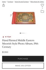 Usado, Álbum de fotos raro estilo mouro do Oriente Médio pintado à mão ouro 22kt, século XIX comprar usado  Enviando para Brazil