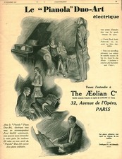 Publicité ancienne pianola d'occasion  France