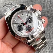 Relógio masculino BLIGER 39mm quartzo cronógrafo vidro safira aço cinza VK63 VK64 comprar usado  Enviando para Brazil