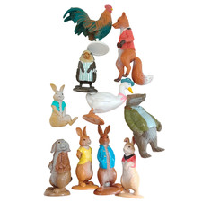 Pacote de mini figuras de brinquedo Peter Rabbit Beatrix Potter texugo porco raposa x10 comprar usado  Enviando para Brazil