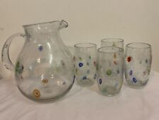 Copos Millefiori Murano bolha 5,5” conjunto de 4 com jarro soprado à mão comprar usado  Enviando para Brazil