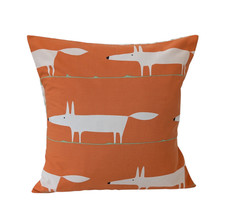 Funda Cojín Scion Midi Mr Fox Naranja Crema y Verde Claro 16" - Hecha a Mano segunda mano  Embacar hacia Mexico