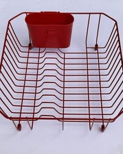Suporte para utensílios vintage Rubbermaid arame revestido vermelho rack de secagem em excelente estado usado comprar usado  Enviando para Brazil
