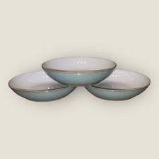 Denby Regency Green 3x Miski na makaron 8,5"x2" Płytkie coupes Vintage Doskonałe na sprzedaż  Wysyłka do Poland