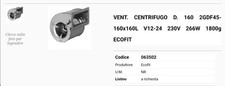 Ventilatore centrifugo ecofit usato  Piacenza