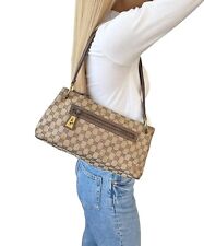 Bolsa de ombro GUCCI vintage GG monograma marrom ouro bloqueio de giro lona couro comprar usado  Enviando para Brazil