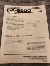 Pioneer 9800 instruction for sale  LONDON