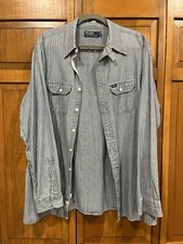 Camisa polo masculina listrada com botões tamanho G vintage anos 90 Y2K excedente naval comprar usado  Enviando para Brazil