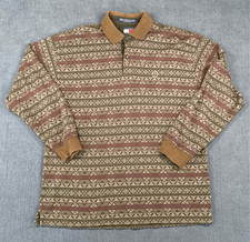 Camisa de Rugby Masculina Vintage Tommy Hilfiger Vintage G Marrom Verde Malha Asteca Manga Longa comprar usado  Enviando para Brazil