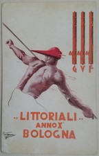 CARTOLINA LANCIO LITTORIALI DELLO SPORT BOLOGNA TODESCHINI CULTURA ARTE 1936 M3 comprar usado  Enviando para Brazil