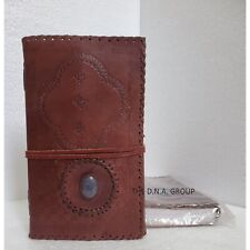 Diário de couro feito à mão uma pedra com costura lateral caderno de couro lote de 2 comprar usado  Enviando para Brazil