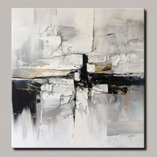 Pinturas a óleo abstratas pintadas à mão cinza sobre tela quadro de parede decoração para casa, usado comprar usado  Enviando para Brazil