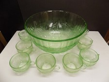 Tiara Indiana Chantilly verde sanduíche tigela perfurada de vidro e 8 xícaras comprar usado  Enviando para Brazil