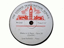 LIZA FUCHSOVÁ - Waltz In A Major (Dvorak) / Waltz In A Minor 78 rpm disc (A++) comprar usado  Enviando para Brazil